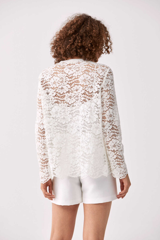 Dantelli Kadın Ceket Kemik - Roman (1)