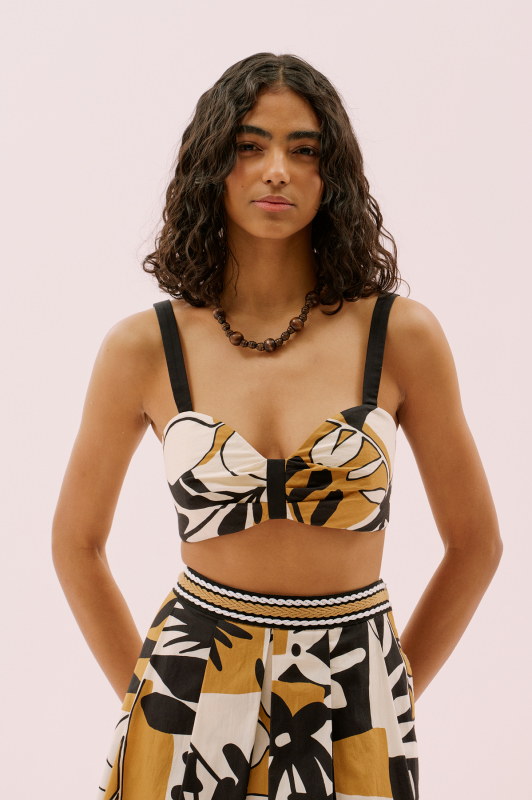 Deseni Askılı Poplin Büstiyer Standart Renk - 1