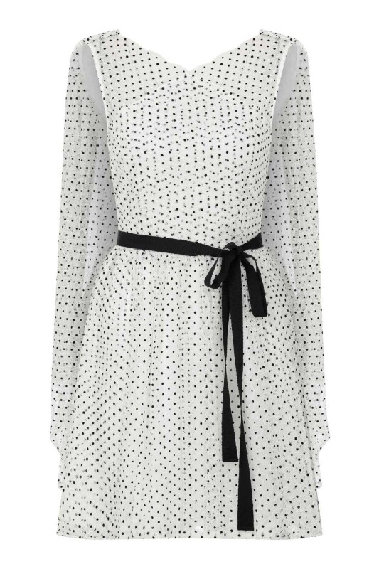 Desenli Abiye Elbise Standart Renk - 4