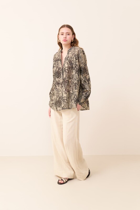 Desenli Bluz Standart Renk - 3