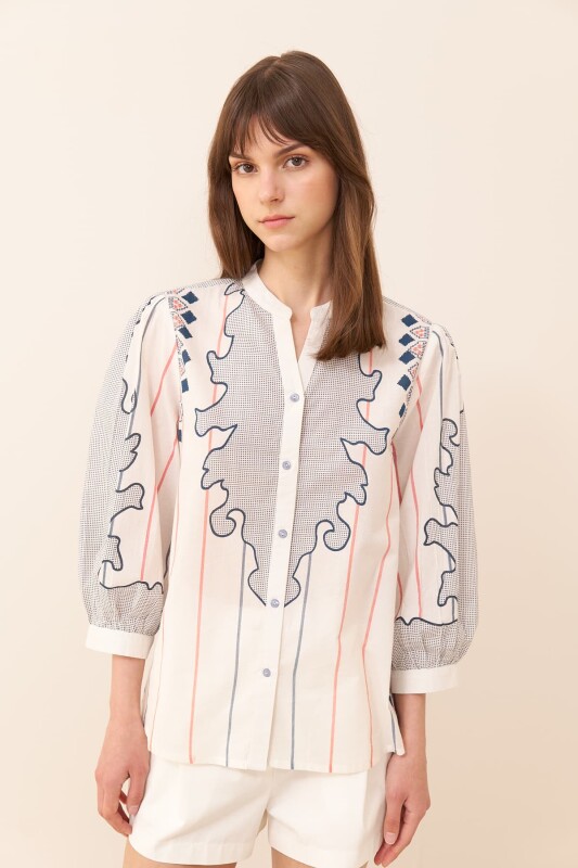 Desenli Gömlek Standart Renk - Roman