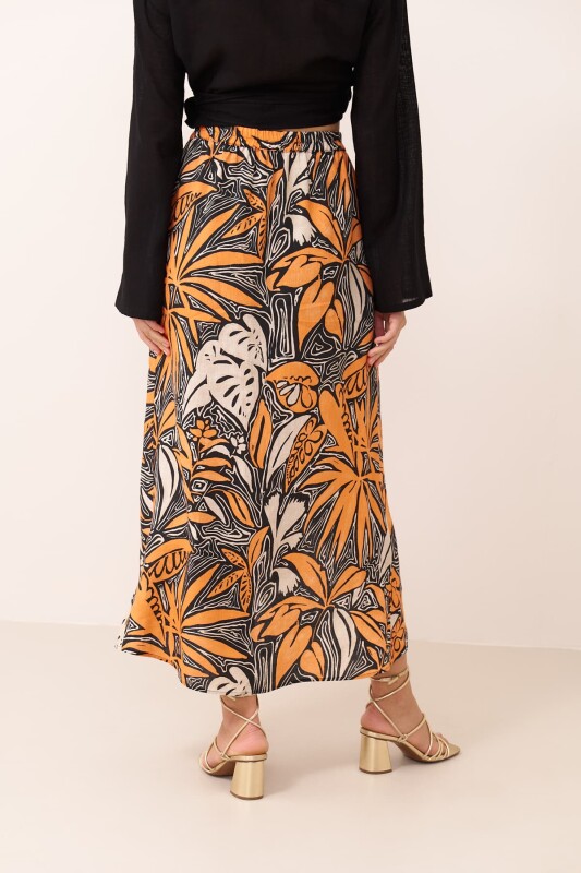 Desenli Keten Etek Standart Renk - 2