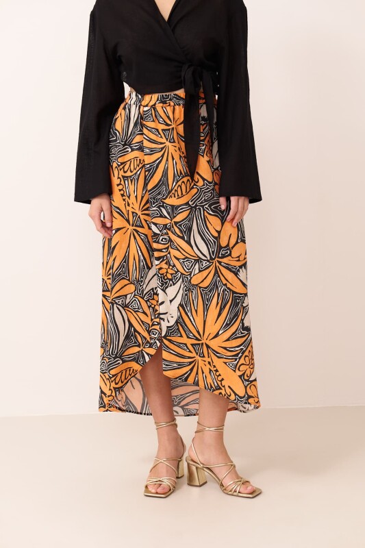 Desenli Keten Etek Standart Renk - 3