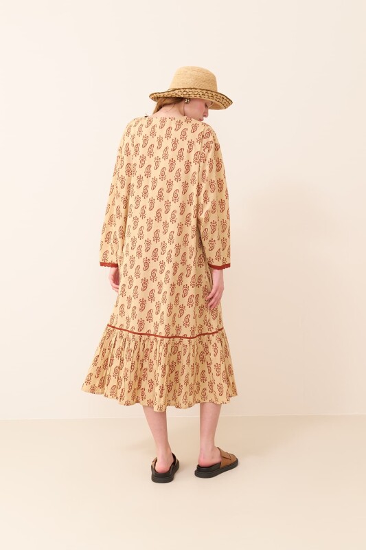 Desenli Maksi Boy Elbise Standart Renk - Roman (1)