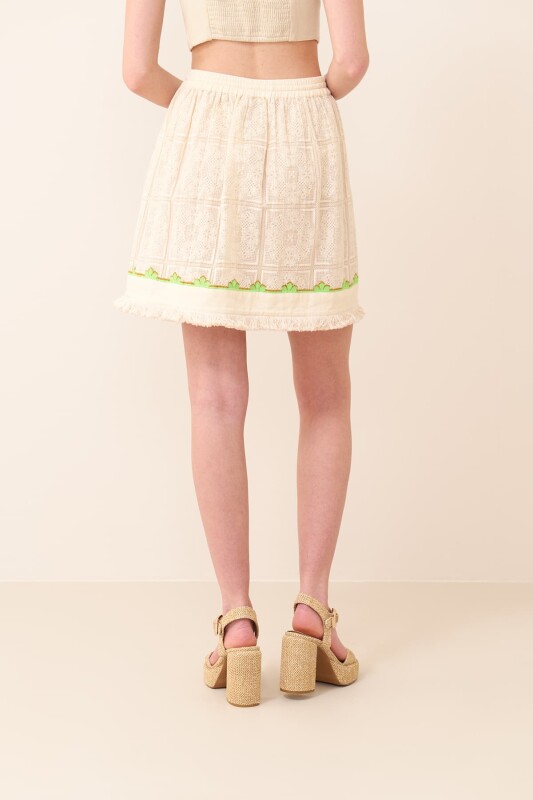 Desenli Mini Etek Standart Renk - Roman (1)