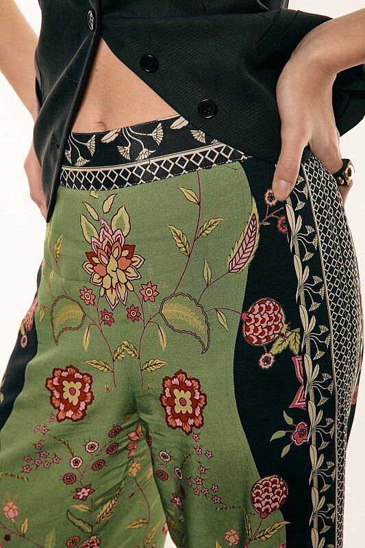 Desenli Pantolon Standart Renk - 3