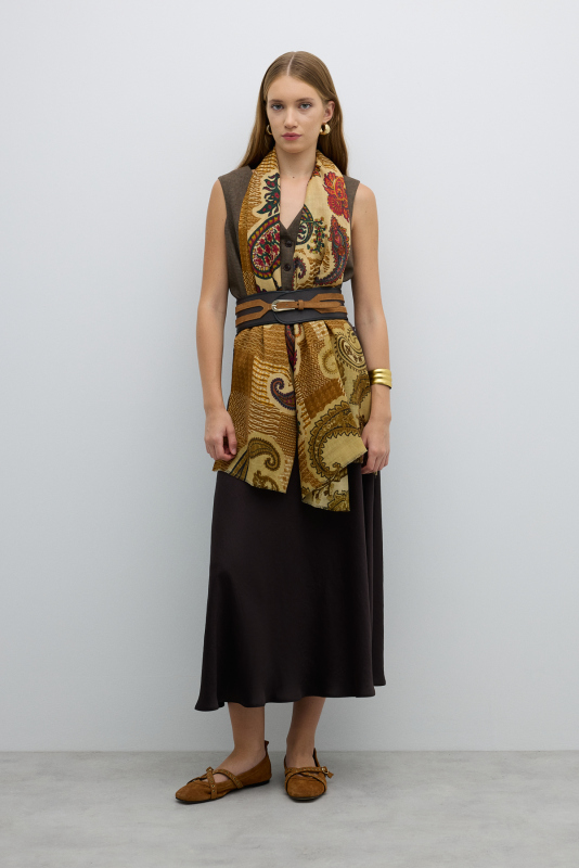 Yün ve İpek Karışımlı Şal Standart Renk - Roman (1)