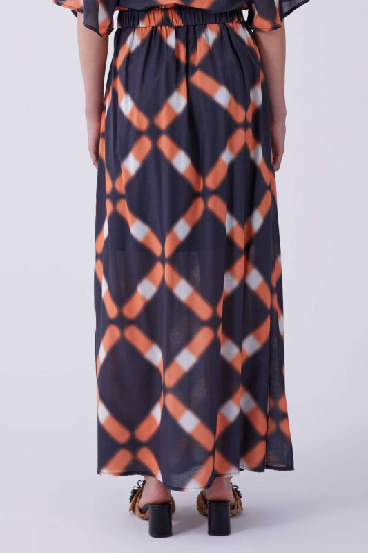 Desenli Uzun Etek Standart Renk - 2