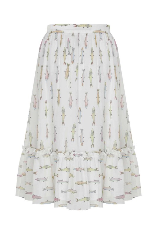 Desenli Uzun Uzun Etek Standart Renk - 5