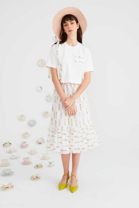 Desenli Uzun Uzun Etek Standart Renk - 3