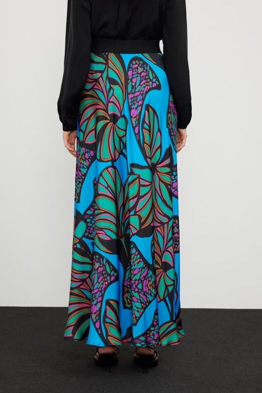 Patterned High Waist Long Skirt Original - Roman (1)