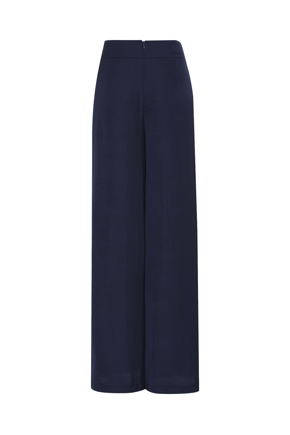 Drape Detaylı Geniş Paça Pantolon Lacivert - 6