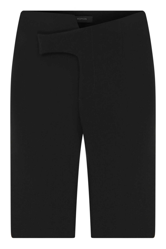  Button Detailed Womens Shorts Black - 4