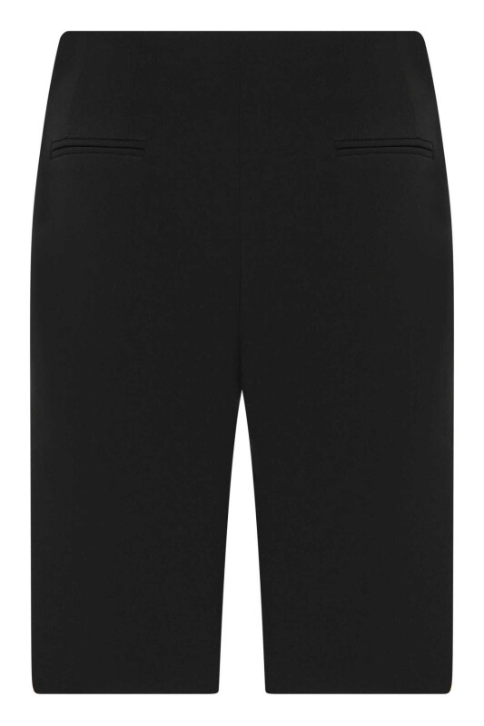  Button Detailed Womens Shorts Black - 5