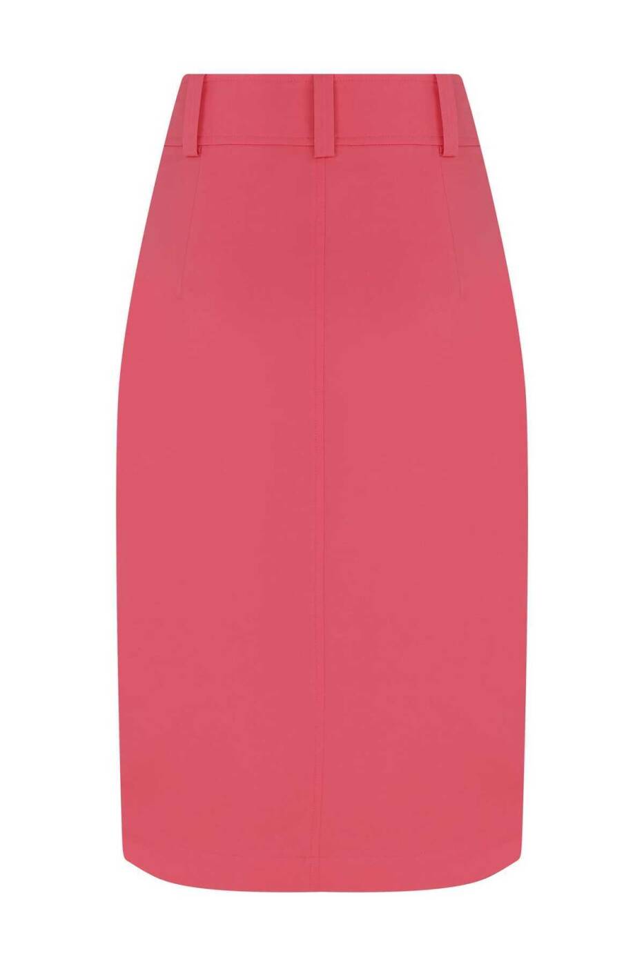 Düğmeli Uzun Etek Pembe - 5