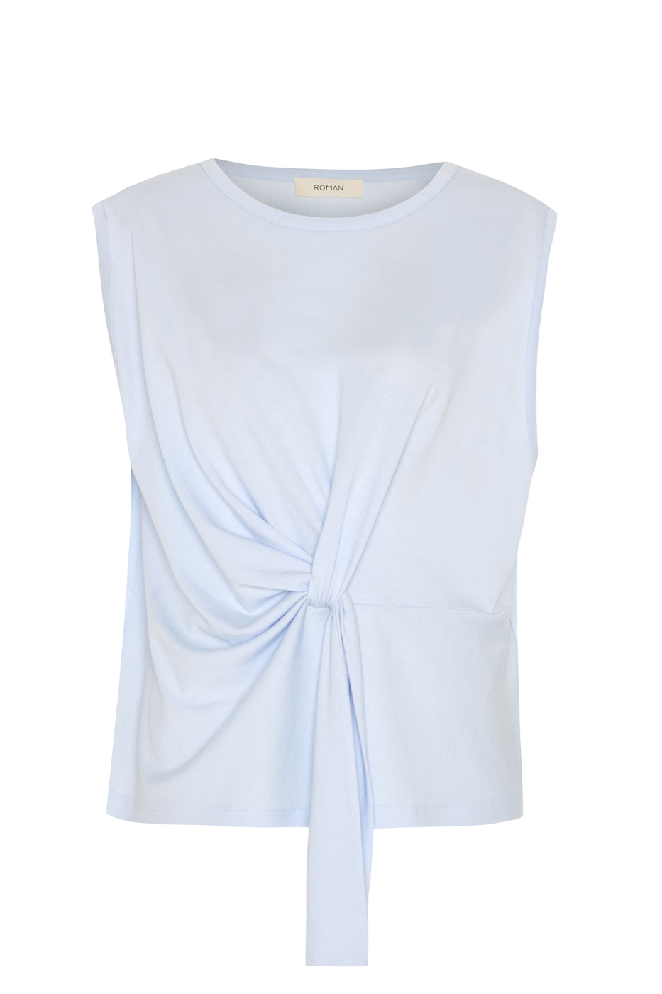 Düğüm Grünümlü Kolsuz T-shirt Mavi - 5