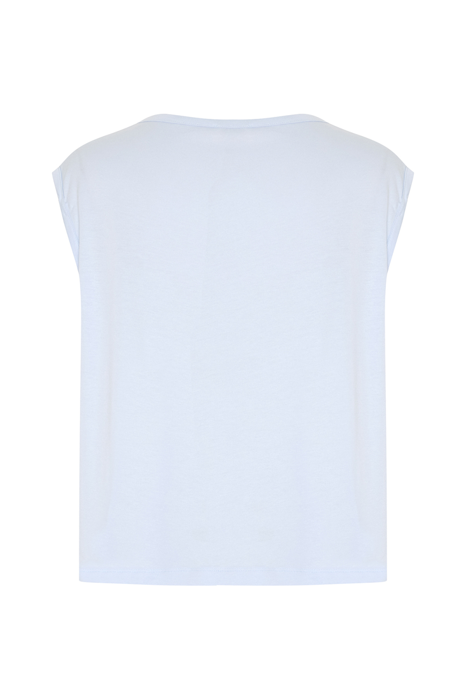 Düğüm Grünümlü Kolsuz T-shirt Mavi - 6