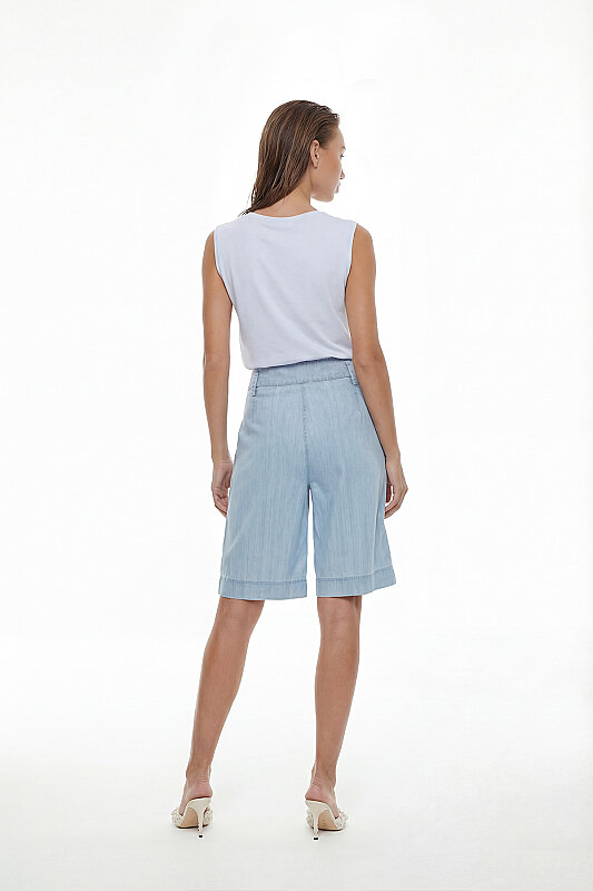 Düğüm Grünümlü Kolsuz T-shirt Mavi - Roman (1)