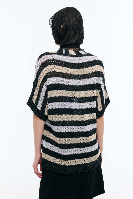 Düşük Omuzlu Triko Hırka Multi - Roman (1)