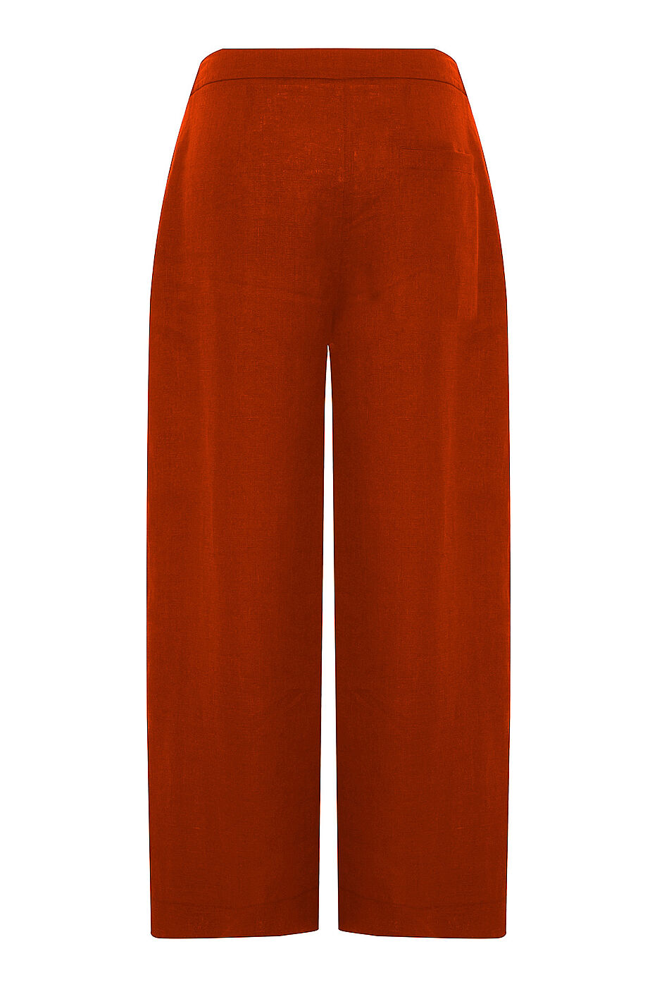 Düz Paça Keten Pantolon Kırmızı - 4