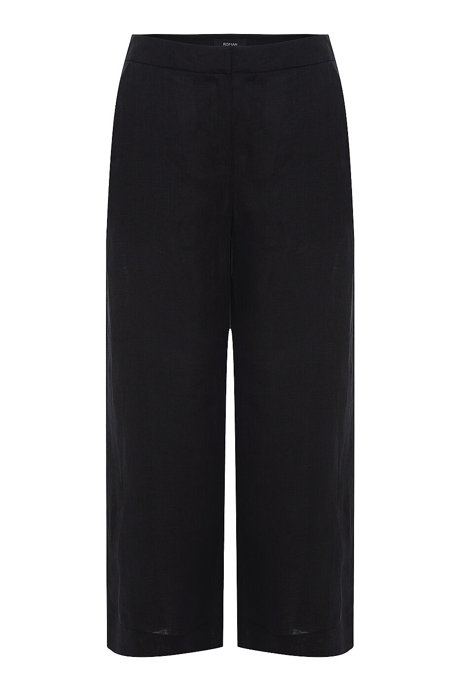 Düz Paça Keten Pantolon Siyah - 3