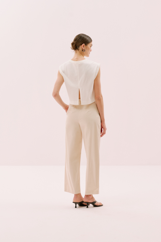 Düz Paça Pantolon Bej - 2