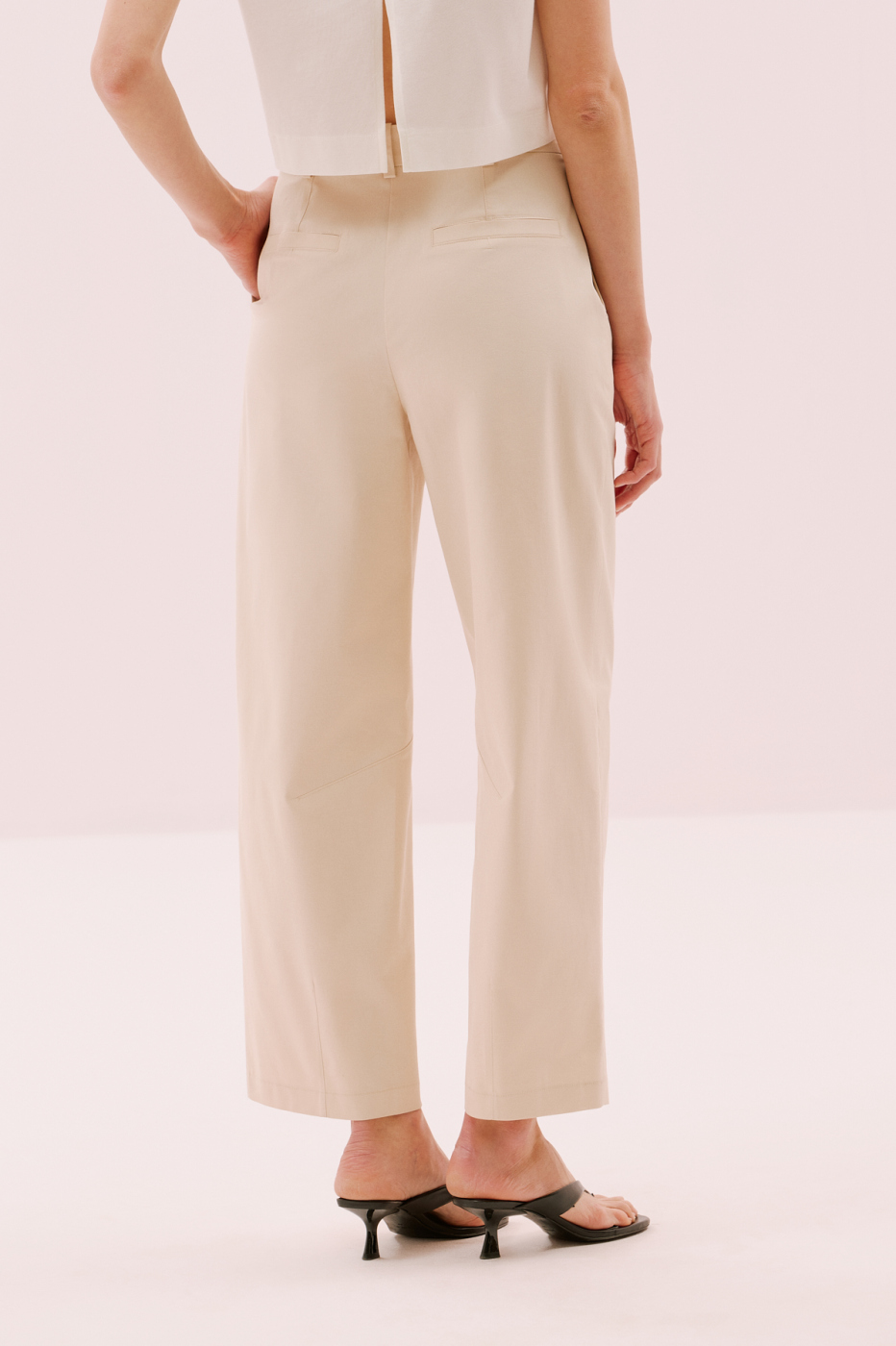 Düz Paça Pantolon Bej - 4
