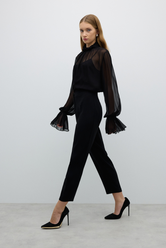 Düz Paça Pantolon Siyah - 3