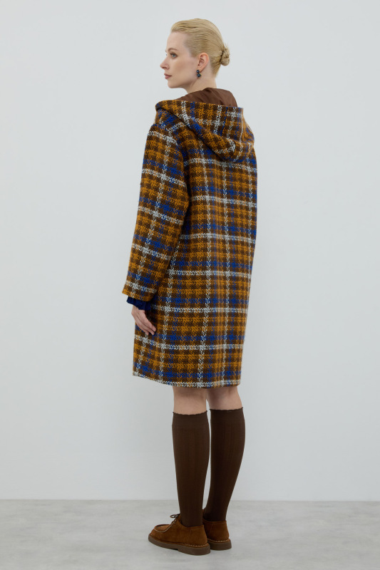 Ekose Tüvit Kapüşonlu Kaban Standart Renk - 2