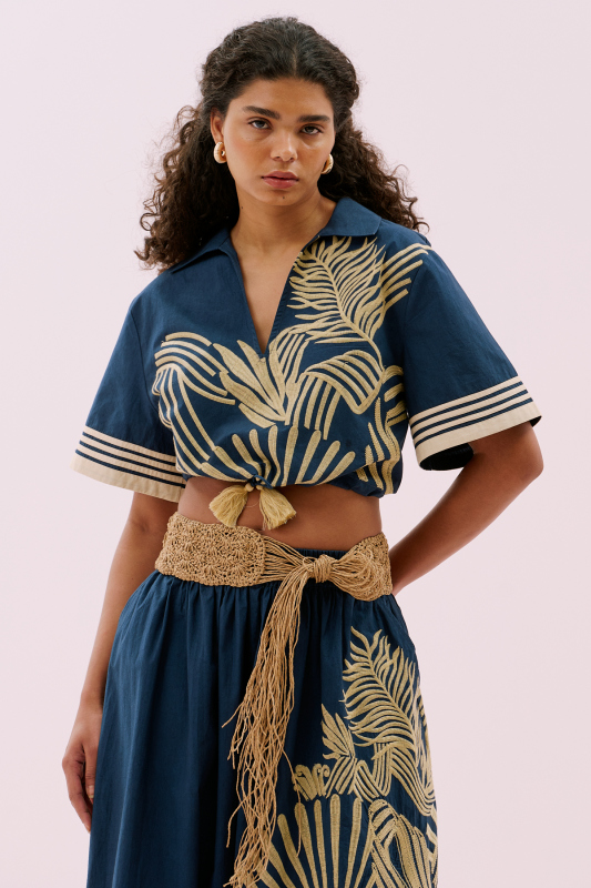 El Yapımı Bağlama Detaylı Kemer Naturel - Roman