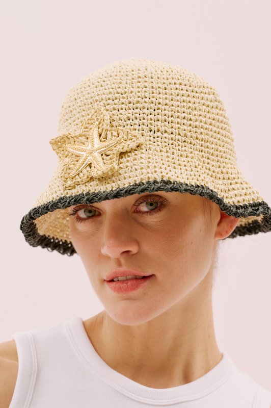 El Yapımı Deniz Yıldızı Aksesuarlı Şapka Standart Renk - 1