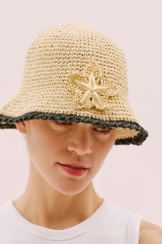 El Yapımı Deniz Yıldızı Aksesuarlı Şapka Standart Renk - 2