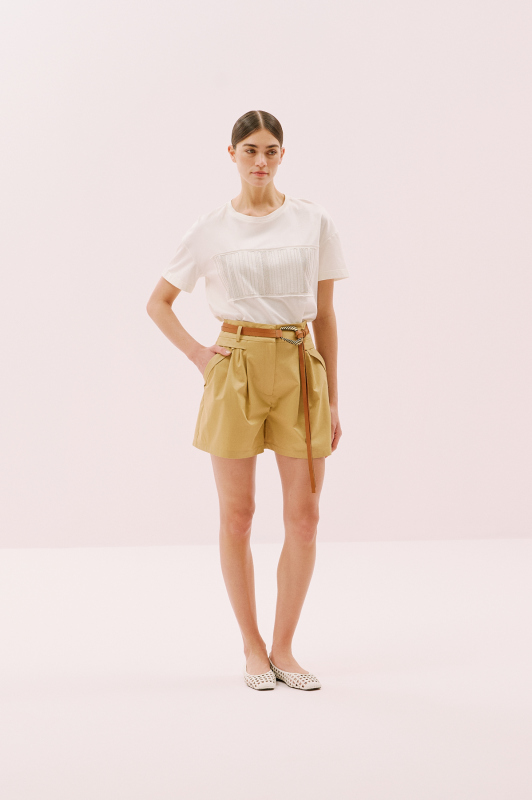 Eskitme Tokalı %100 Deri Bağlama Detaylı Kemer Taba - 2