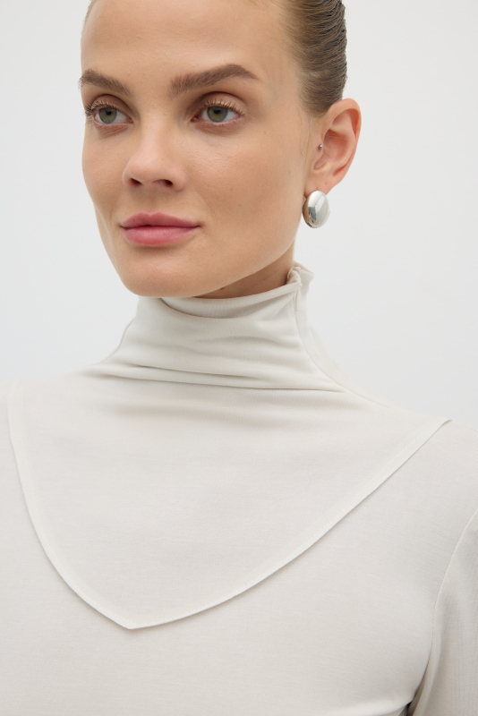 Fermuar Detaylı Yarım Balıkçı Bluz Taş - 3