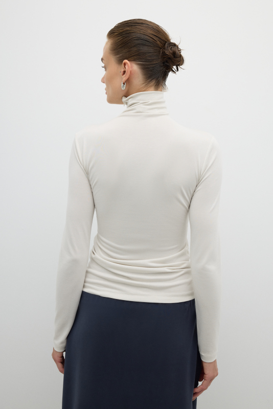 Fermuar Detaylı Yarım Balıkçı Bluz Taş - 2