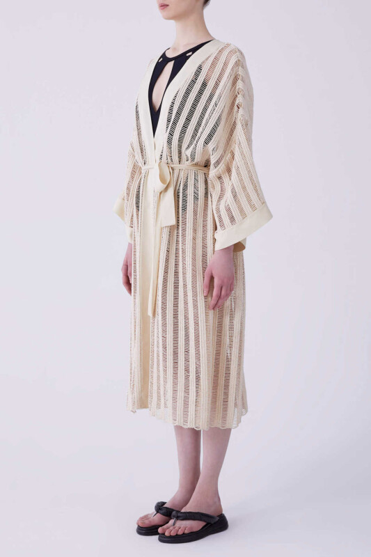 Fileli Kimono Bej - 3