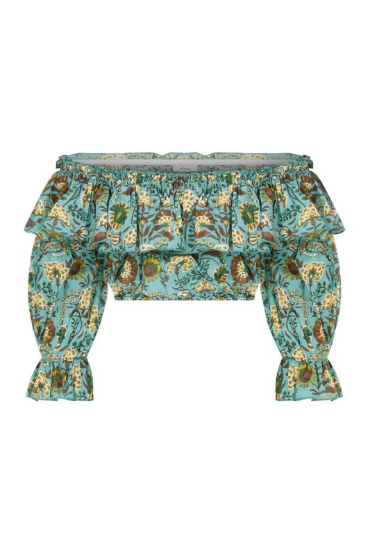 Fırfırlı Desenli Bluz Standart Renk - 5