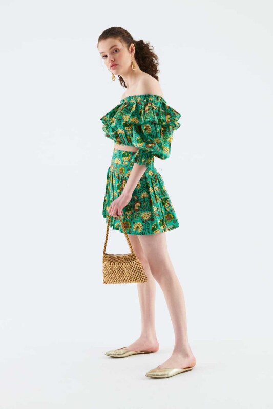 Fırfırlı Desenli Bluz Standart Renk - 3