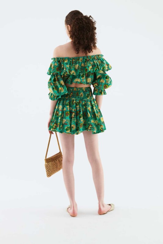 Fırfırlı Desenli Bluz Standart Renk - 2