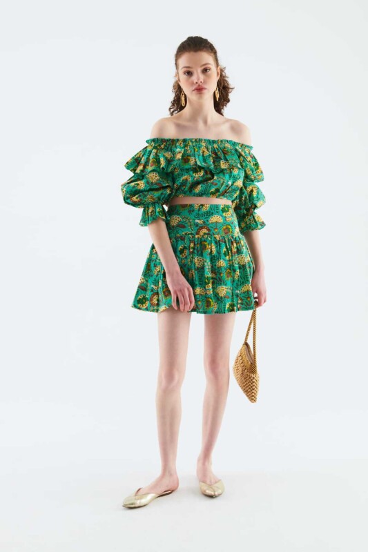 Fırfırlı Desenli Bluz Standart Renk - 1