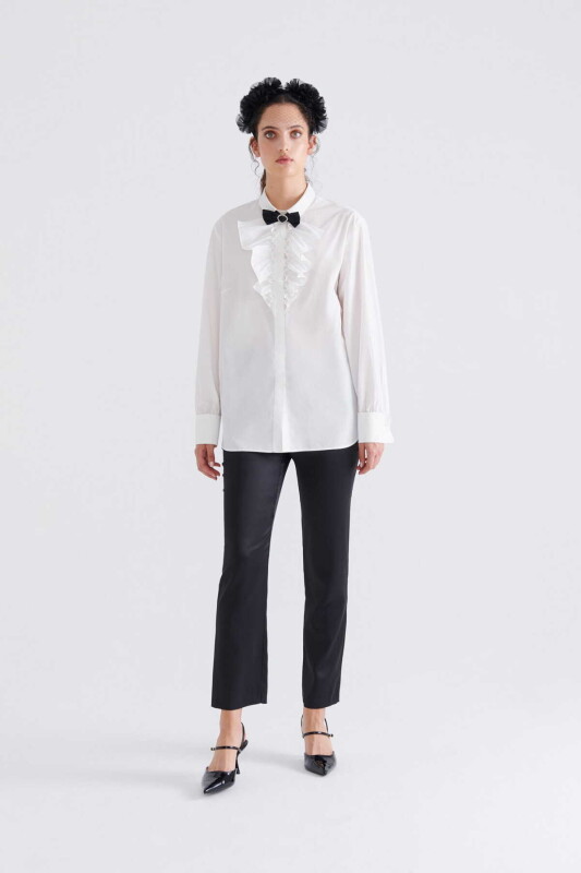 Fırfırlı Gömlek Beyaz - 3