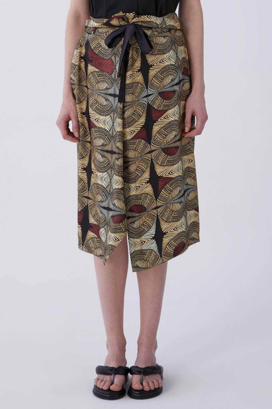 Floral Desen Midi Etek Standart Renk - 1