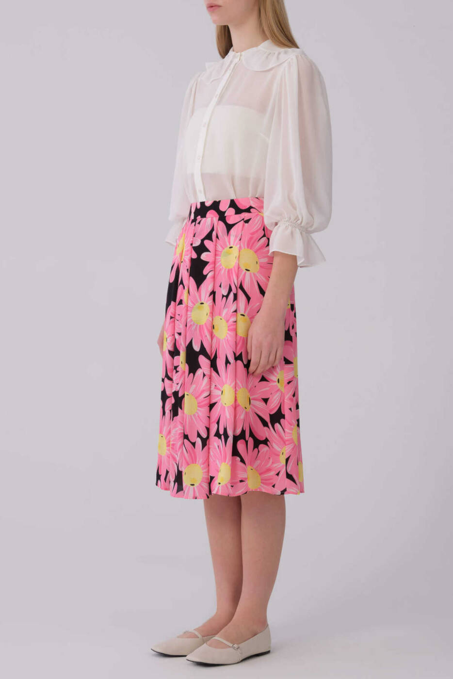 Floral Desenli Midi Etek Standart Renk - 3