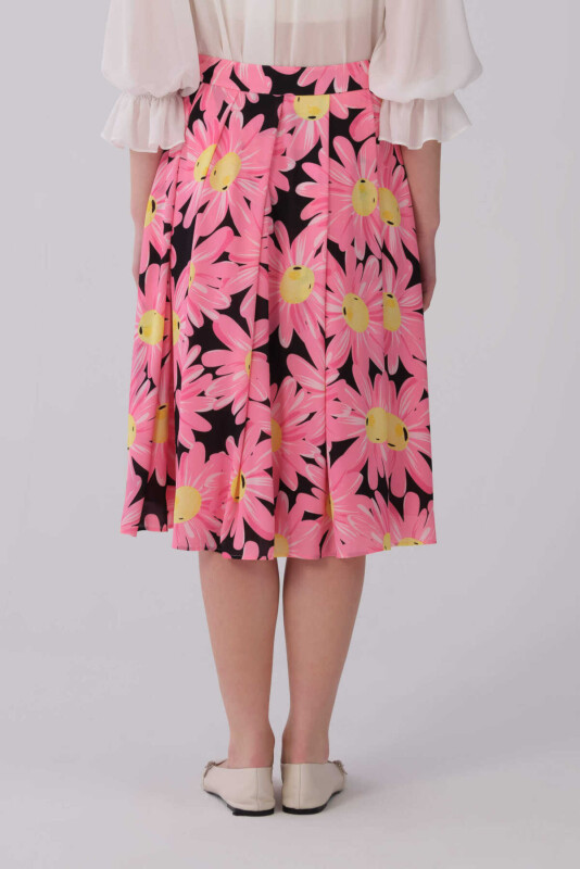 Floral Desenli Midi Etek Standart Renk - 2