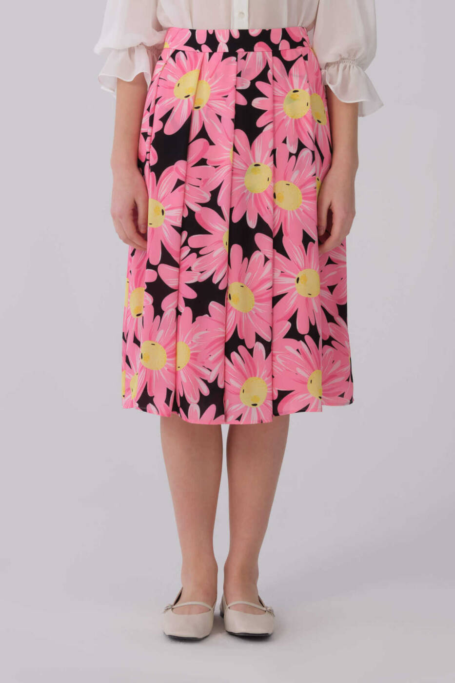 Floral Desenli Midi Etek Standart Renk - 1