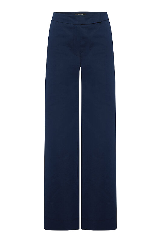 Geniş Düz Paça Pantolon K.Lacivert - 4