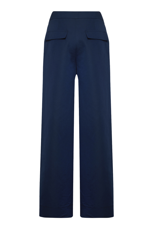 Geniş Düz Paça Pantolon Lacivert - 5