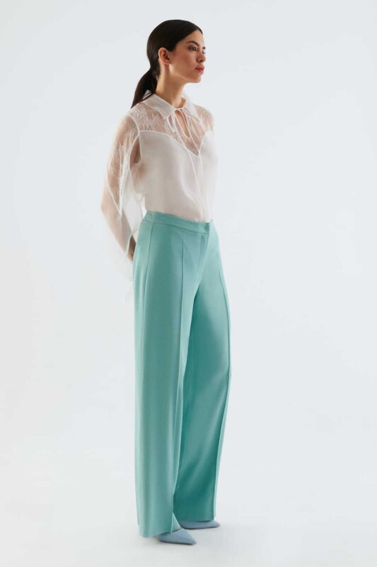 Geniş Kadın Pantolon Olive - 3