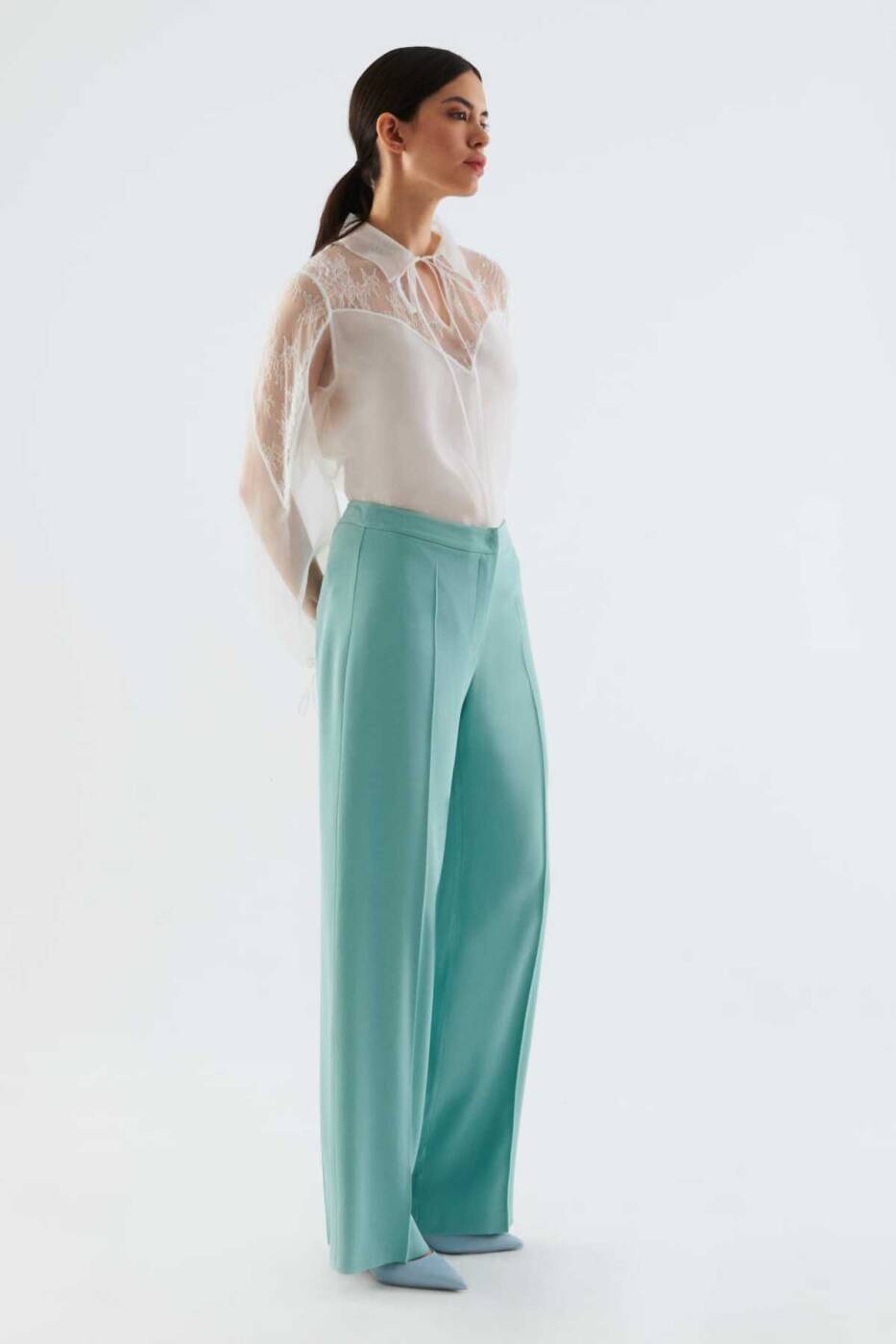 Geniş Kadın Pantolon Olive - 3