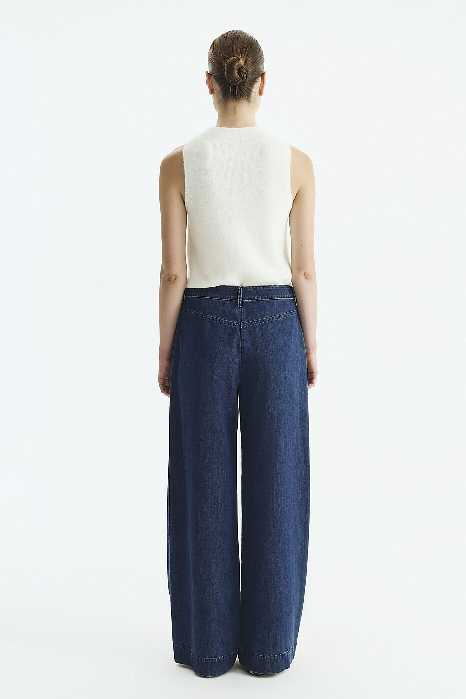 Geniş Paça Denim Pantolon Lacivert - 2